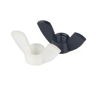 Hand Nut 5-20Pcs White Black Plastic Wing Claw Butterfly Hand Nuts M3 M4 M5 M6 M8 M10 M12(Black - 1pc,M3-20pcs)