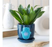 Hand of Hamsa Ceramic Plant Pot