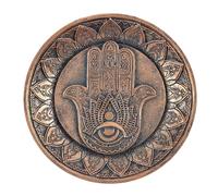 Serano Hand of Hamsa Incense Holder Plate - Brown - Resin & Polyresin - 19
