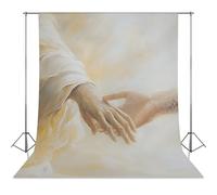Hand Of Jesus Christ, Woman Touches Jesus, God Healing, Spiritual Teacher, Christian Art Painting, Jesus Print, Jesus Clipart, Bible Poster Photography Cloth56x98inch(142x250cm)