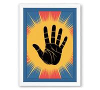 Hand of Power Graphic Design Framed Wall Art Print A1 (84.1×59.4cm) White, Wall Decor for Living Room, Bedroom, Office & Home, Ready to Hang, Art Gift