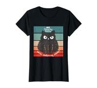 Hand Off Please Funny Social Distance Cat Value Graphic T-Shirt, Women, Black, XL