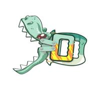 Hand Open Mouth Hippo Mechanical Dinosaur Novelty Interactive Play For Kids Party And Leisure Entertainment (Green, 15.5x4.5x23cm)