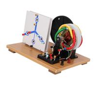 Hand Operated Electricity Demonstration Device with Three Coil Assembly, Output Connection Terminals, Physics Experiment Board for Guided Home Study Hand Crank Generator Demonstrator Physics Model Aid