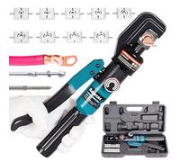 Hand Operated Hydraulic Crimping Tool Range 12 AWG-2/0 AWG for Cable lugs Hydraulic Crimping Crimper Wire Terminal Lug Tool with 9 Pairs Dies