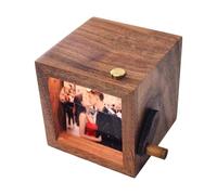 Hand Operated Photo Flipbook Display 16 Capacity Animations Viewer Wood Picture Frame Creative Memory Gift Giving Manual Crank Animator
