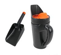 Hand Operated Spreader for Outdoor Use on Lawns Driveways and Pathways Applying Grass Fertilizer or Ice Melt (Orange square trowel)