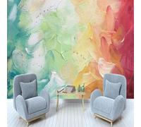 Hand Painted Abstract Art Gradient Graffiti Modern 3D Wallpaper Premium Textured Silk Neutral Tones Material Ideal for Living Room Bedroom-250cm×170cm
