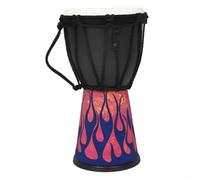 Hand Painted and Carved 4 Inch West African Djembe Drum Head with Rope Tuning System, Designed for Varied Rhythms and Music Genres (D)