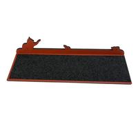 Hand Painted and Natural Indoor Cat Large Wall-Mounted Shelf, 9mm MDF, Modular Design, Multiple Cats, Cat and Mouse Motif, Non-Slip Pads, UK Handmade (Red)