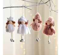 Hand Painted Angel Girl Ornaments 7in Festive Set