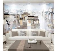 Hand Painted Art Architecture House Stone Bridge Water City 3D Wallpaper Easy Install Feature Office Living Room Sofa Bedroom TV Background Wall Decoration-150cm×105cm
