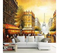 Hand Painted Art Golden City Architecture Tower 3D Wallpaper Textured Silk Easy Install Living Room Sofa Bedroom Dining Room Home Decoration Wall-400cm×280cm