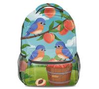 Hand-Painted Autumn Forest Bird Cartoon Print Backpack, Kids' Dreamy Fairy Tale Style Rucksack (print 3)