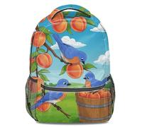 Hand-Painted Autumn Forest Bird Cartoon Print Backpack, Kids' Dreamy Fairy Tale Style Rucksack (print 4)