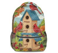 Hand-Painted Autumn Forest Bird Cartoon Print Backpack, Kids' Dreamy Fairy Tale Style Rucksack (print 5)