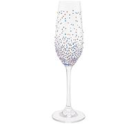 Hand Painted Blue Dot Pattern Champagne Flute, 220ml, Gift Boxed