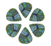 Hand painted blue dragonfly 6 Pack Guitar Picks with Organizer Storage Box, Thin-Medium-Heavy Picks Handmade Plectrums Guitar Plectrums Bass Ukulele Picks Acoustic Guitar Lovers Gift