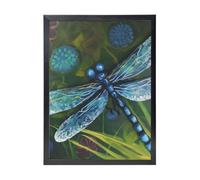 Hand painted blue dragonfly Canvas Prints Wall Art Poster Black Framed Photo Arts for Bedroom Wall Decorations Modern Artwork Painting Wall Pictures Ready To Hang Home Decor 12x16 in
