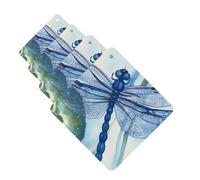 Hand painted blue dragonfly Car Air Fresheners Cards 4 Pcs Hanging Fragrance Scented Cards Long-Lasting Car Aromatherapy Tablets for Wardrobe Bathroom Car Interior Mirror Pendant Gifts
