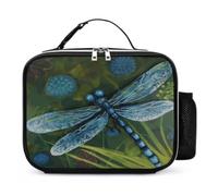 Hand Painted Blue Dragonfly Insulated Lunch Bag Lunchbox Cooler Bag