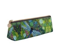 Hand Painted Blue Dragonfly Print Pencil Case Zipper Pencil Pouch Box