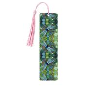 Hand Painted Blue Dragonfly Print Wooden Bookmark Bookmarks with Tassels Book Marks for Reading Hardcover Books Notebooks