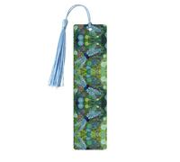 Hand Painted Blue Dragonfly Print Wooden Bookmark Bookmarks with Tassels Book Marks for Reading Hardcover Books Notebooks