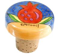 Hand Painted Bottle Stopper by Yair Emanuel (1 Pomegranate)