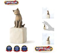 Hand-Painted Cat Figurine - Elegant Dark Gray Sculpture for Pet Lovers