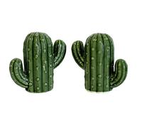 Hand-Painted Ceramic Cactus Salt and Pepper Set - Kitchen Dining Room Perfect Housewarming Holiday Birthday and Mother's Day Gift