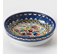 Hand Painted Ceramic Floral Bowl - Blue
