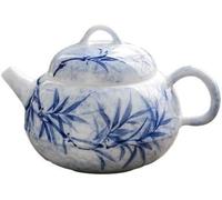 Hand-Painted Ceramic Teapot, Oriental Ink Art Design, 200ml Small Pot with Built-in Filter for Single Serve & Home Brewing