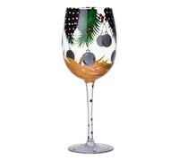 Hand-Painted Christmas Wine Glass - Holiday Drinkware with Stem | Creative Red Wine Goblet | with a Christmas Tree Design, A 450ml Glass for Festive Dinners, New Year Parties, and Family Gatherings