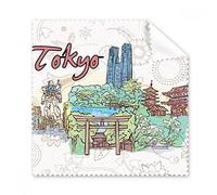 Hand-painted City Japan Yard Tokyo Cultural Elements Glasses Cloth Cleaning Cloth Gift Phone Screen Cleaner 5pcs