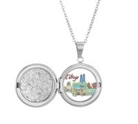 Hand-painted City Japan Yard Tokyo Locket Necklace Hold Picture Jewelry Birthday Gift