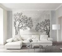 Hand Painted Cubic Black and White Tree Art 3D Wallpaper Luxury Home Dining Decor Paste Sofa Living Room The Wall for Bedroom Mural-300cm×210cm
