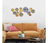 Hand-Painted Decorative Metal Wall Accessory, 112 x 9 x 47 cm, 100% Metal, 0.8 mm Thickness, Unique Art Piece for Home Decor, Colour Variations May Occur