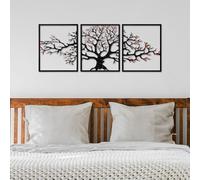 Hand-Painted Decorative Metal Wall Accessory (3 Pieces), 40 x 49 x 1.5 cm, 100% Metal, 1.5 mm Thick, Unique Colour Variations for Stylish Home Decor