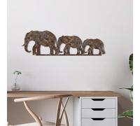 Hand-painted decorative metal wall accessory, antique finish, 15 x 50 cm, durable 1.5 mm metal body, unique art for home decor