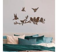 Hand-Painted Decorative Metal Wall Accessory Set (4 Pieces) | Antique Finish | Sizes: 13 x 13 cm, 9 x 9 cm, 10 x 15 cm, 22 x 68 cm | Unique Home Decor