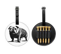 hand-painted dog Black Printed golf tee storage bag - portable design, easy to organize tee, Black, One Size
