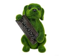 Hand-Painted Dog Statue 27cm Flocked Resin Art(Flocked Small)