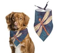 Hand Painted Dragonfly Dog Bandana Triangle Pet Bandanas Adjustable Pet Scarf Breathable Comfort Dog Scarf Cute Soft Puppy Scarfs Washable Daily Handkerchief Cats Scarves