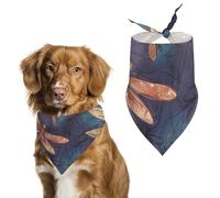Hand Painted Dragonfly Dog Bandanas for Feeding Grooming, Triangle Pet Bibs for Cats & Dogs Washable Fashion Pets Scarf for Party Travel 27.6 X 11.8 Inch