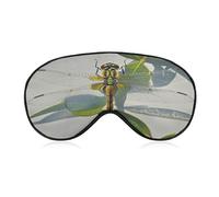 Hand Painted Dragonfly Eye Mask, Adjustable Strip, Blocks Light Sleep Mask, Sleep Eye Mask for Night Sleeping Travel Nap 8.1 * 4.1 Inches