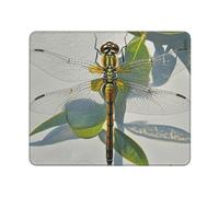 Hand Painted Dragonfly Gaming Mouse Pad 10x12in, Cute Mouse Mat with Stitched Edges Non-Slip Waterproof Desk Pad Small Mousemat for Keyboard Home Office Gaming Work