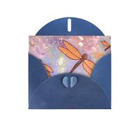 Hand painted dragonfly Greeting Card With Envelope, Birthday Card, Christmas Card, Invitation Card, 3 Colors