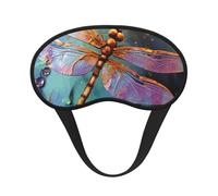 Hand Painted Dragonfly Sleep Eye Mask for Women Men Soft and Comfortable Sleep Mask Blackout Sleeping Eye Cover for Travel Yoga Nap Shift Work