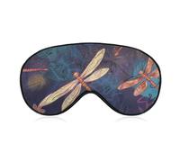 Hand Painted Dragonfly Sleep Mask Soft Comfortable Eye Mask with Adjustable Strap Eye Cover Eye Shade for Men Women Work Travel